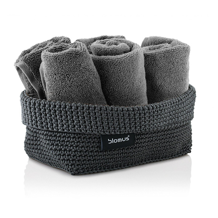 Корзинка для полотенец большая антрацит Tela Blomus