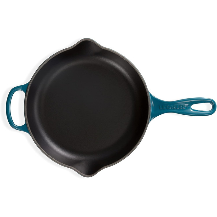 Чавунна сковорода LE CREUSET Signature, кругла, Ø Для всіх типів плит, вкл. підходить для індукції, 1,93 кг, гранатовий, 20182239490422 (темно-бірюзовий, 23 см)
