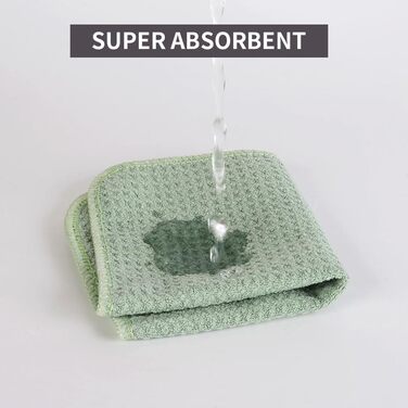 Кухонні рушники VIVOTE, рушники для гостей, подарункові, 40x60 см, 2 шт., м&39які кухонні рушники, абсорбуючі рушники (зелені, 20 x 20 см, 8 шт.)