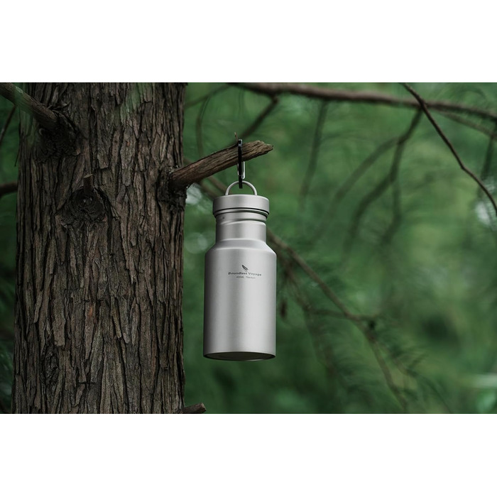 Титанова пляшка для води Відкритий кемпінг Одношарова металева пляшка для води з широким горлом Захист від протікання Спорт Їзда на велосипеді Піші прогулянки Пікнік Скелелазіння Біг Чай Кава Пляшка для напоїв (400 мл Ti3251d)