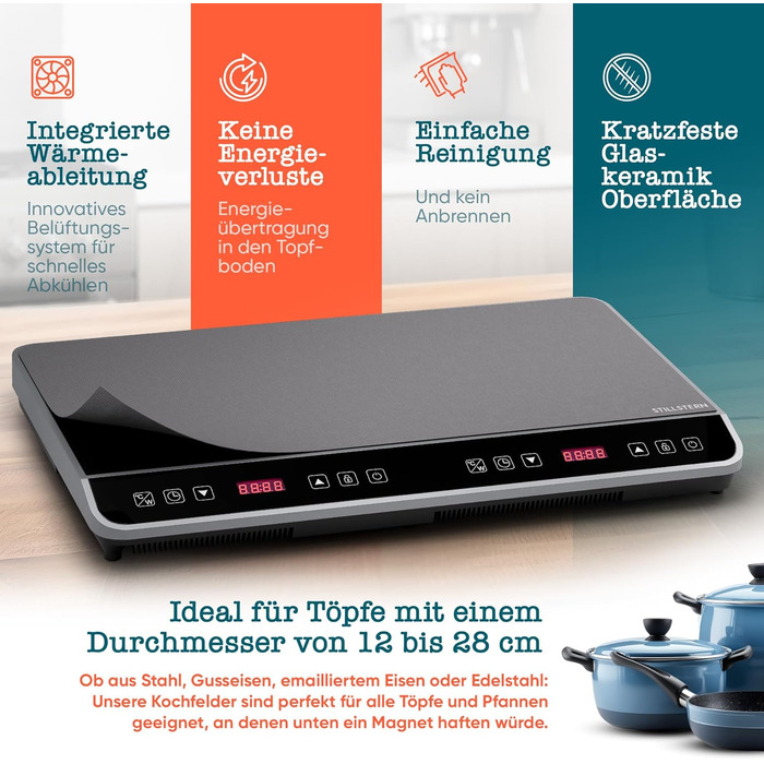 Подвійна індукційна варильна поверхня 3600 Вт Stillstern