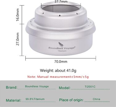 Титановая спиртовая плита 56 г. iBasingo
