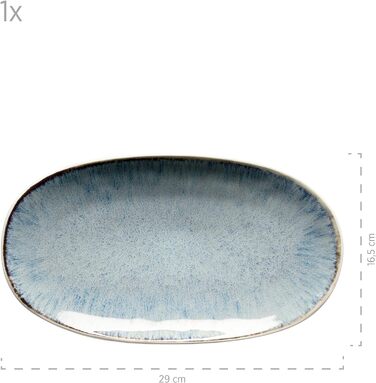 Набір сервірувальних тарілок Mser, керамограніт замороженого зеленого кольору, 39,0 x 21,0 x 25,0 сантиметрів (синій)