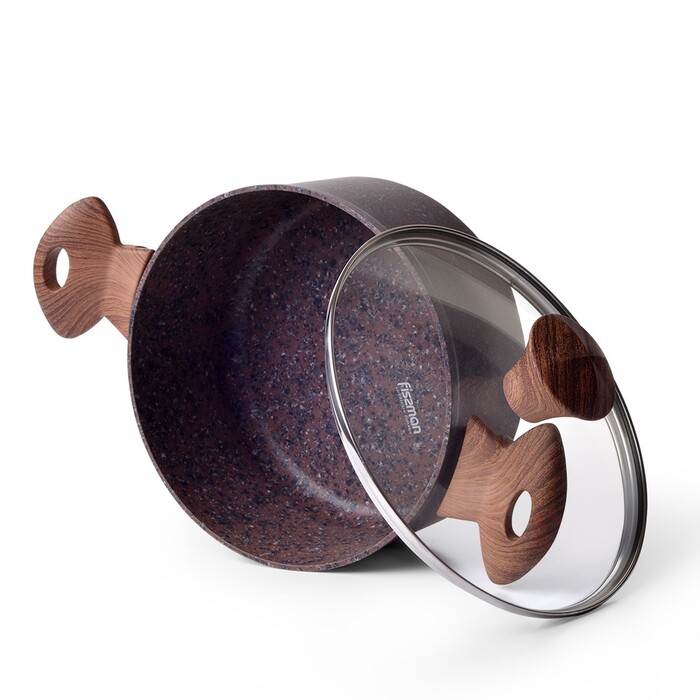 Каструля зі скляною кришкою Fissman MAGIC BROWN 24x10,9 см на 4,7 л (4870)