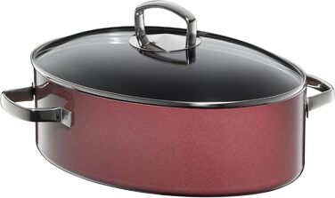 Жаровня овальна 36 см зі скляною кришкою, рожева Fusiontec Mineral WMF