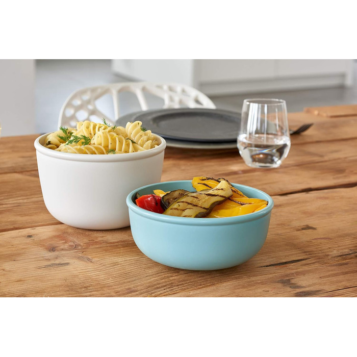 Набор из 3 предметов - Банки для хранения с крышкой - Подходит в качестве ящика для хранения, холодильника, морозильной камеры и посуды для микроволновой печи - 350 мл, 750 мл и 1250 мл - (Nordic White, набор 3 шт. и (500, 1000, 2000 мл))