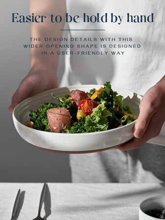 Набор из 4 керамических тарелок с высоким ободком 8,5 дюйма, десертные тарелки для тортов, закусок, обедов, бутербродов, набор посуды для свадьбы, вечеринки - (9,75 дюйма 26 см, ванильно-белый)