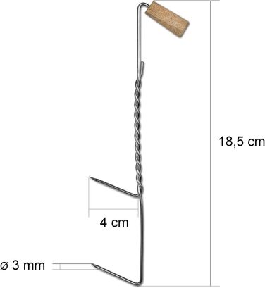 Гачків для коптильні з дерев'яною ручкою та подвійним наконечником 5 шт 18,5 см A&N