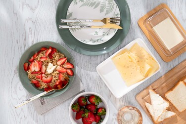 ARDESTO Тарілка обідня Capri, 26.8см, порцеляна, біло-зелений