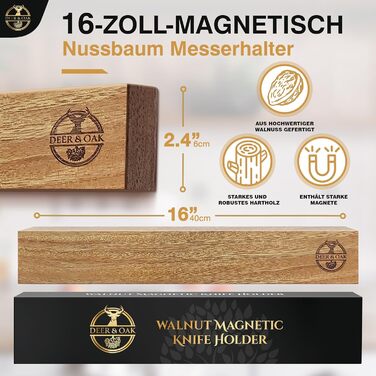Магнітний тримач для ножів 40 см Deer & Oak