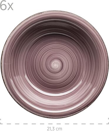 Набор тарелок на 6 персон в современном винтажном стиле, столовый сервиз из 12 предметов, ручная роспись, керамогранит (ягоды)