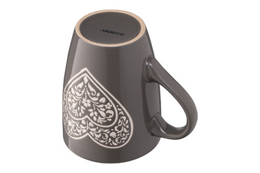 ARDESTO Чашка Heart, 330 мл, темно-сіра, кераміка