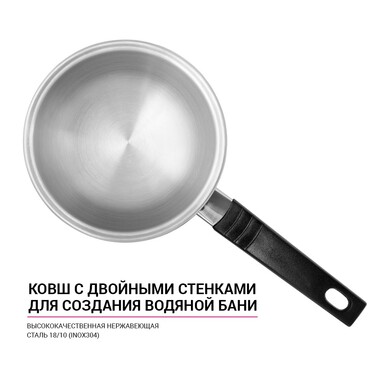 Ковшик з подвійними стінками 16 x 9 см Fissman