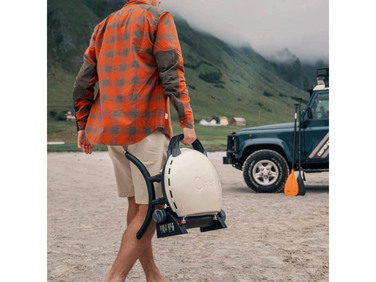 КОМПЛЕКТ Портативний переносний газовий гриль O-GRILL 500, кремовий + шланг в подарунок! Код: 013368