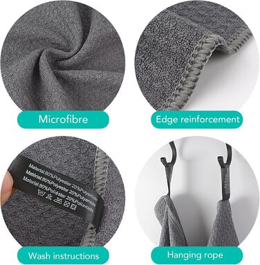 Кухонні рушники VIVOTE, рушники для гостей, подарункові, 40x60 см, 2 шт., м&39які кухонні рушники, абсорбуючі рушники (сірі 30 x 30)