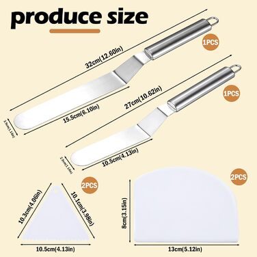 Лопатка для торта с 4 пластиковыми скребками kaiyaya