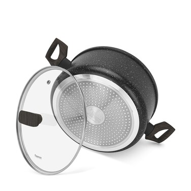 Каструля Fissman CARRIE 24x11 см/4,67л. зі скляною кришкою алюміній з антипригарним покриттям (14483)