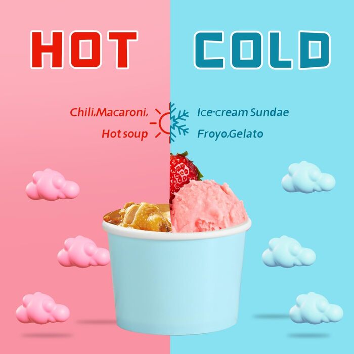 Набір паперові стаканчики для морозива 60 шт. 85 мл ZALAON