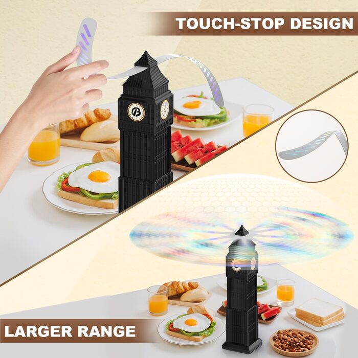 Вентилятор отпугиватель насекомых 4 шт черный bermoso