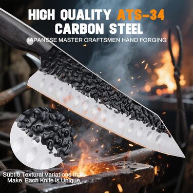 Кухонний ніж &quotФіолетовий дракон&quot, гострий ніж з ергономічною дерев&39яною ручкою для нарізання овочів, фруктів та м&39яса, подарунок татові мамі на день народження (сантоку)