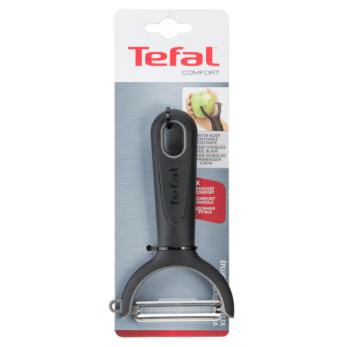 Tefal Овощечистка горизонтальная Comfort, 14см, нержавеющая сталь, пластик, черный