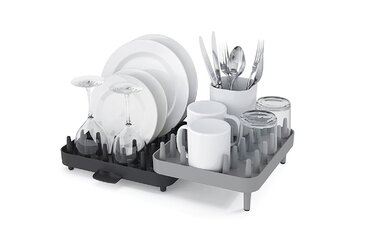Сушарка для посуду регульована сіра, набір 3 предмета Connect Joseph Joseph