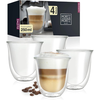 Склянка для капучіно з подвійними стінками 250 мл, набір 4 предмети Barista Torino Moritz & Moritz