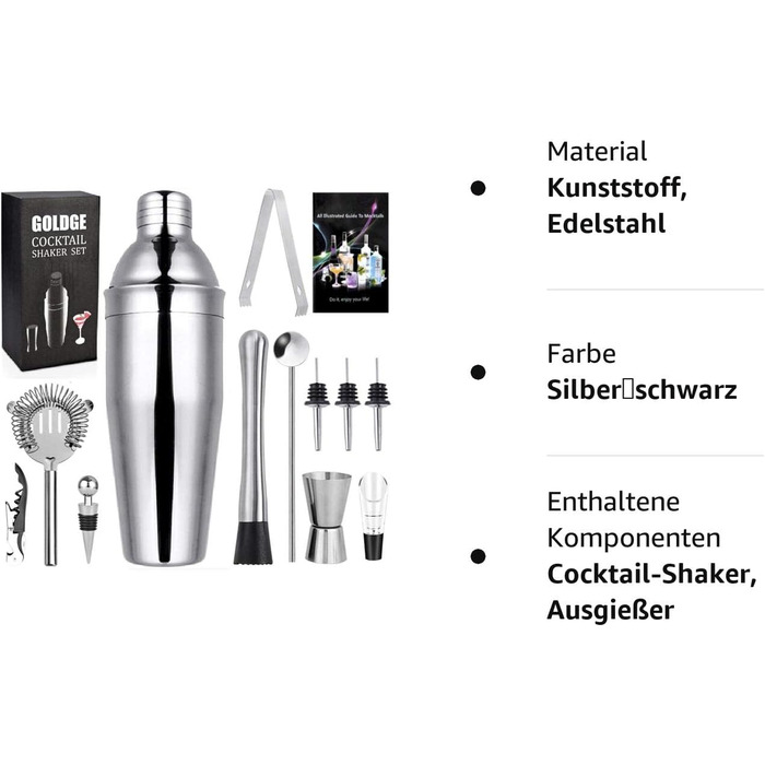 Коктейльний набір, 750 мл., 12 предметів GOLDGE