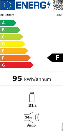 Винний холодильник до 12 пляшок чорний CLIMADIFF