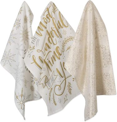 Набір з 3 декоративних кухонних рушників 45,7 x 71,1 см Сніжинки DII