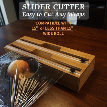 Диспенсер для рулонов фольги 38 см двойной, бамбук DOSYEN