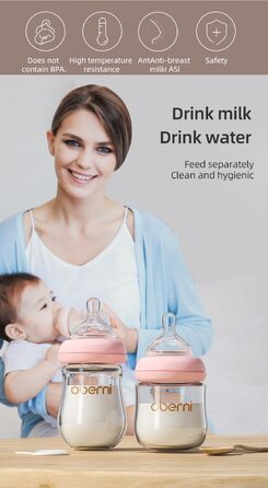 Скляна пляшечка для годування 150 мл Oberni