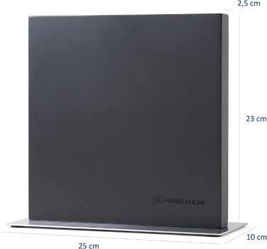 Блок для ножей магнитный из древесины акации (черная металлическая основа) Hanseküche