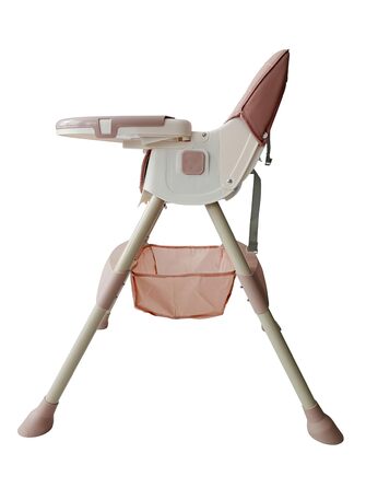 Дитячий стільчик для годування 4 в 1 від 6 місяців з підставкою для ніг рожевий BDW