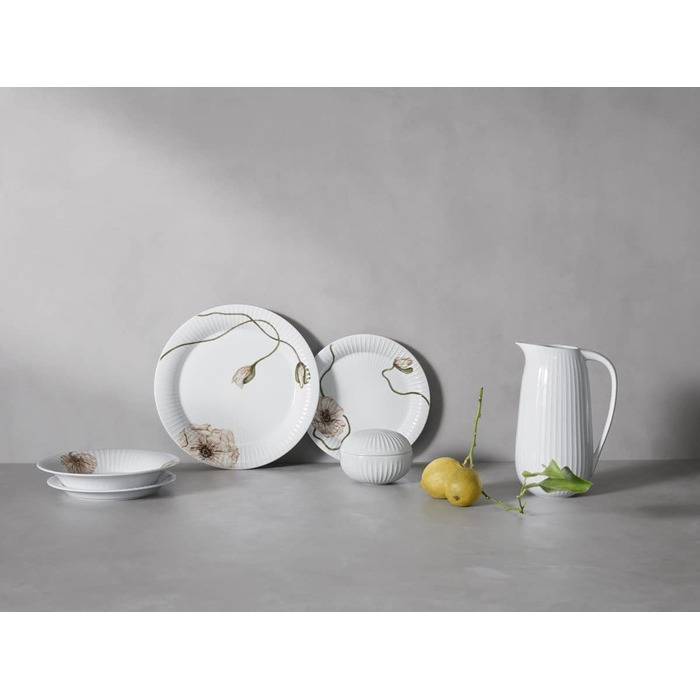 Тарелка глубокая 21 см, белая с акварельным узором Poppy Hammershøi Kähler