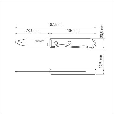 Нож для овощей TRAMONTINA DYNAMIC, 80 мм (6188673)