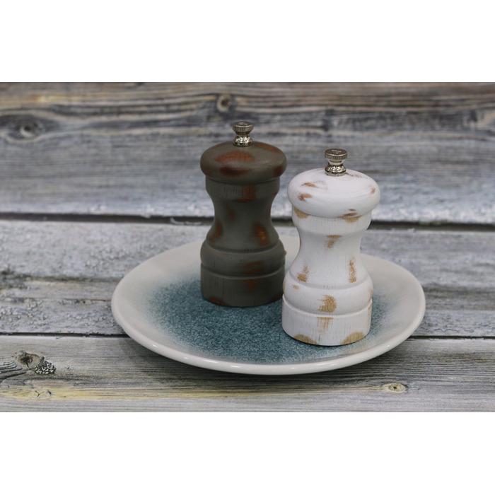 Мельница для соли и перца, 10 см,  белая деревянная, GenWare