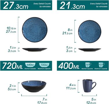 Столовий сервіз з керамограніту 32 предмети на 8 осіб vancasso