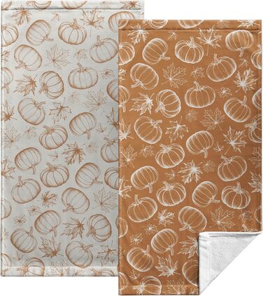 Різдвяні кухонні рушники Kwlegh, рушник для рук, різдвяна ялинка, цукерка-тростина, сніжинка, рушник для пальців, набір з 2 шт. , милий чоловічий банний рушник, високопоглинаючі рушники, 36 x (осінь-гарбуз-клен-ab)