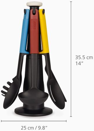 Набір кухонного приладдя, 6 предметів зі стійкою, різнокольоровий Elevate Carousel Joseph Joseph