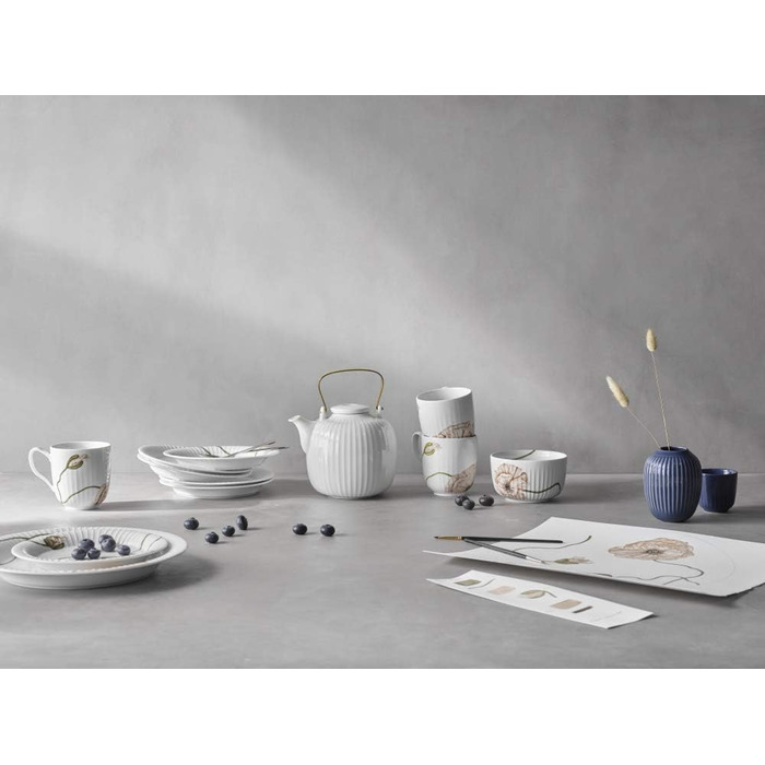 Пиала 12 см, белая с акварельным узором Poppy Hammershøi Kähler