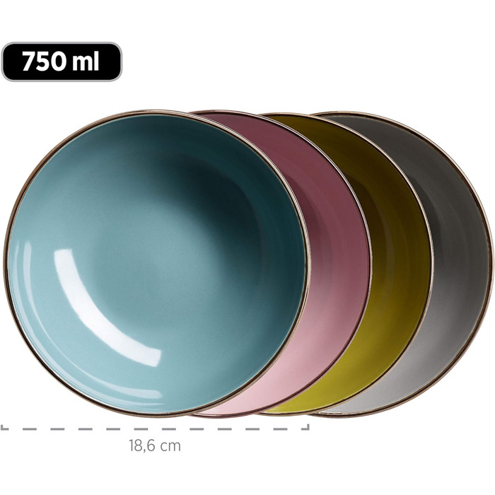 Металлический ободок, современный набор посуды на 4 персоны с ободком цвета латуни, комбинированный набор из 16 предметов в форме купе без ободка, красочный, керамогранит, (свежий), 931871