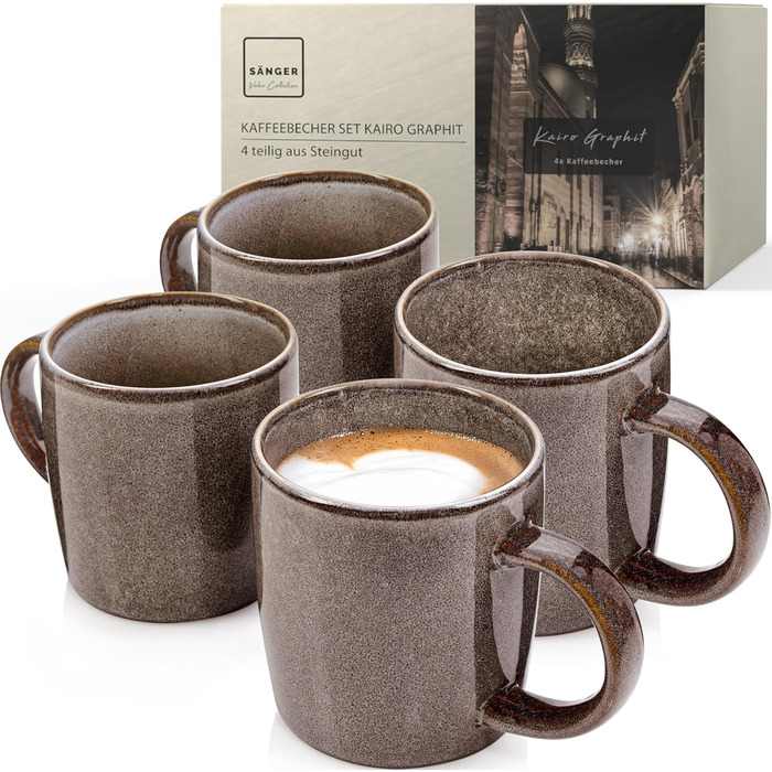 Комбінований сервіз на 6 персон, набір тарілок кавовий кухоль макаронна миска 30 шт. , набір посуду з керамограніту посудомийна машина - мікрохвильова піч - стійкий до подряпин, набір посуду з керамограніту КОЛЕКЦІЯ ЦІННОСТЕЙ (Каїрський графіт, кавовий ку