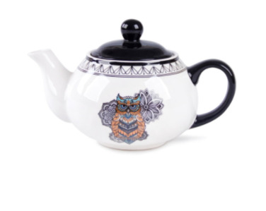 GIPFEL Чайник заварювальний CIVETTA 800мл із сіткою-фільтром. Матеріал: кераміка. Базові кольори: білий, чорний. 3962 GIPFEL