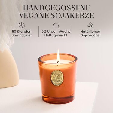 Ароматна свічка M&SENSE &quotЛісова хатина&quot, ароматичні свічки у склянці, натуральна соєва свічка, час горіння 55 годин, подарункові свічки для жінок та чоловіків, подарункова свічка (Noir Luft, 260 г)