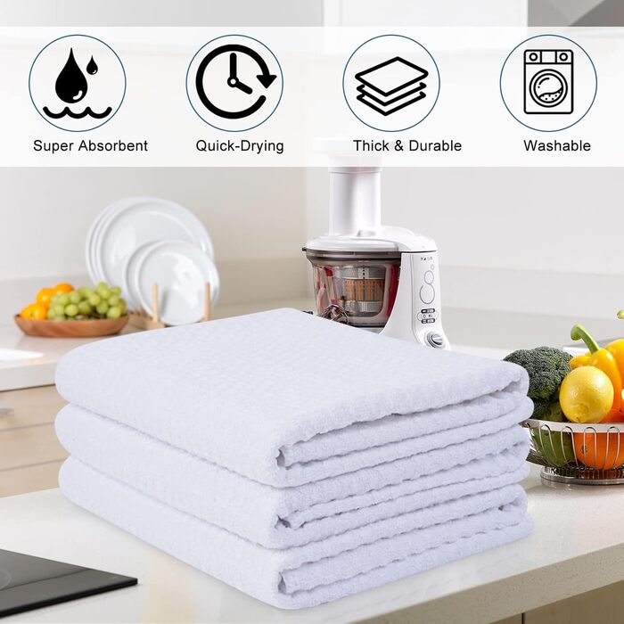Кухонні рушники VIVOTE, рушники для гостей, подарункові, 40x60 см, 2 шт., м&39які кухонні рушники, абсорбуючі рушники (білі)