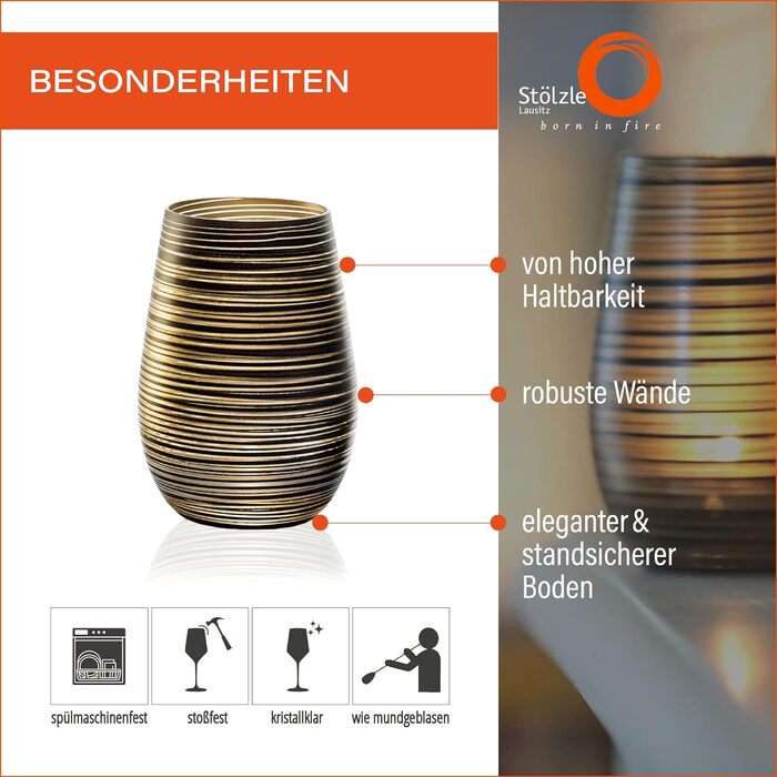 Склянки для води, набір 6 предметів, Mix Metallic Twister Stölzle Lausitz