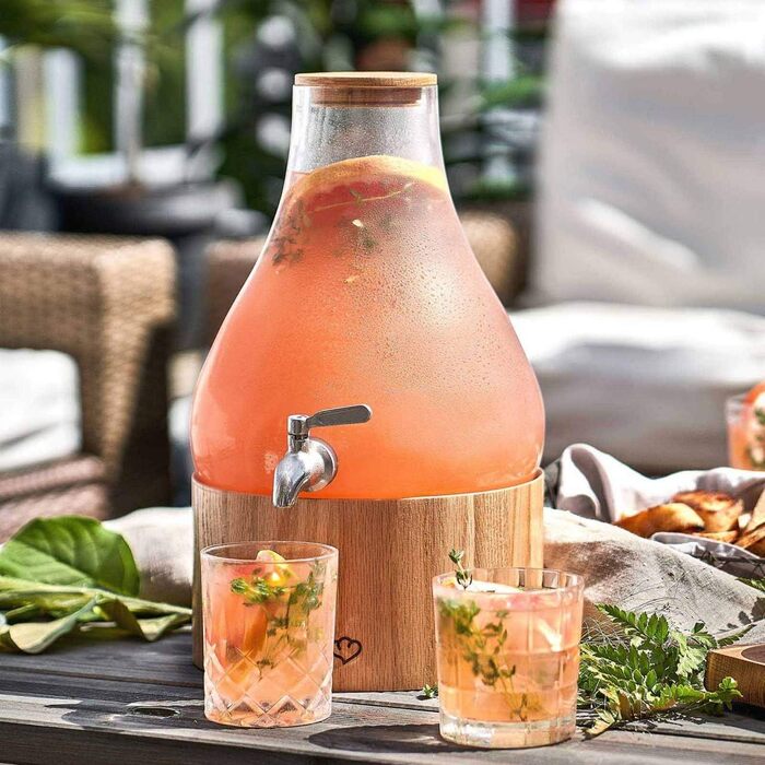 Скляний диспенсер для напоїв 5,5 л з краном та підставкою Springlane Kitchen