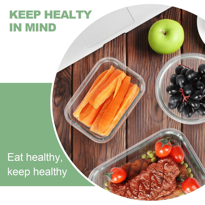 Набір з 12 скляних контейнерів для зберігання продуктів із кришками Skroam