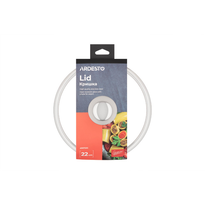 ARDESTO Gemini Крышка 22 см, Стекло, Нержавеющая сталь